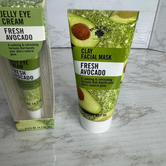 Bolero Beverly Fresh Avocado Clay Mask Jelly Eye Cream Set 2pc 2.97oz Skincare - Picture 2 of 6